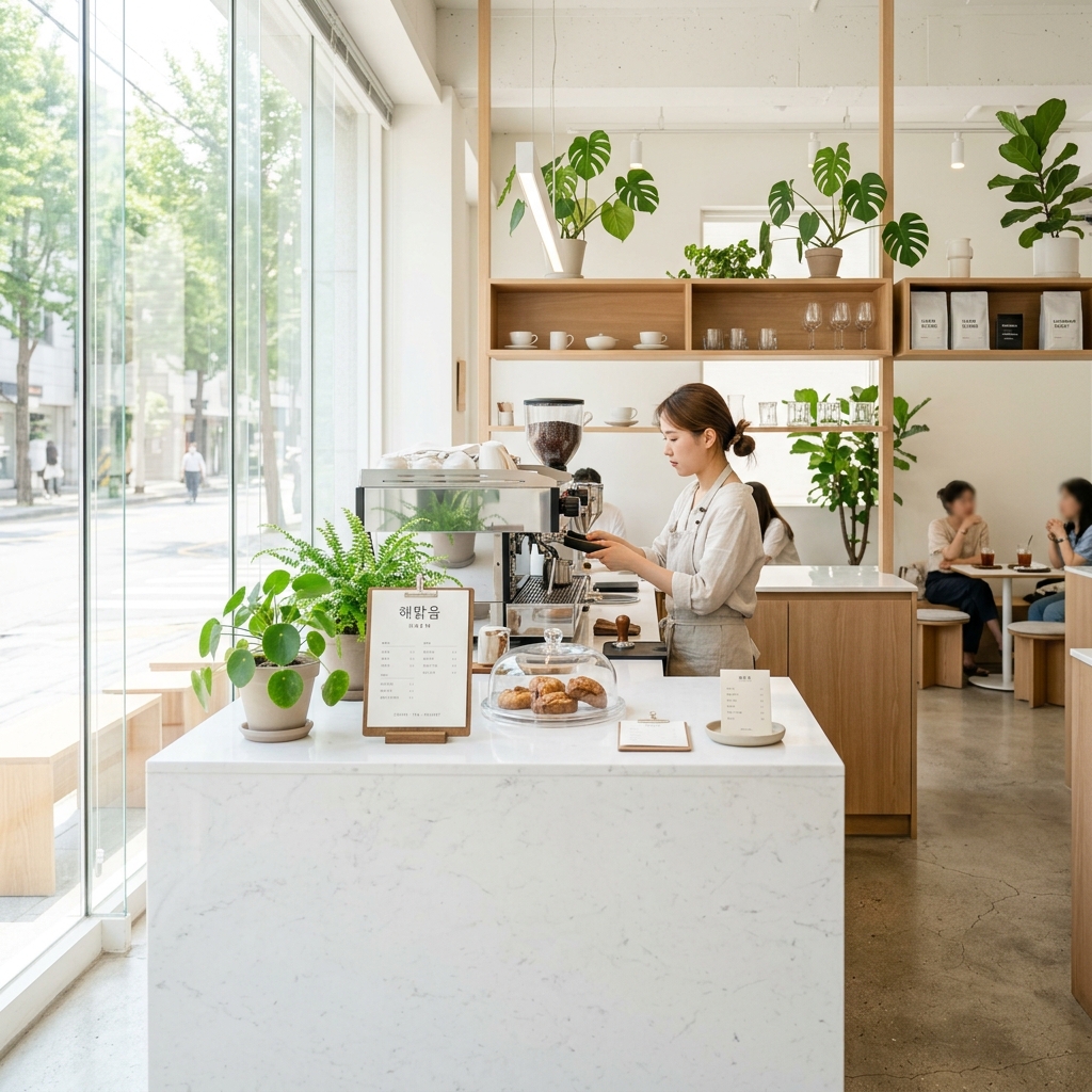 Bright Cafe Counter Background